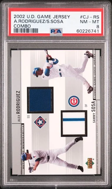 2002 Upper Deck Game Jersey Combo Combo Cj-Rs A.Rodriguez/S.Sosa #no-number card image