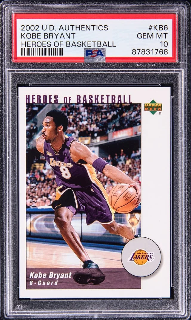 2002 Upper Deck Kobe Bryant Authentics Upper Deck Authentics Heroes Of Basketball #KB6 card image