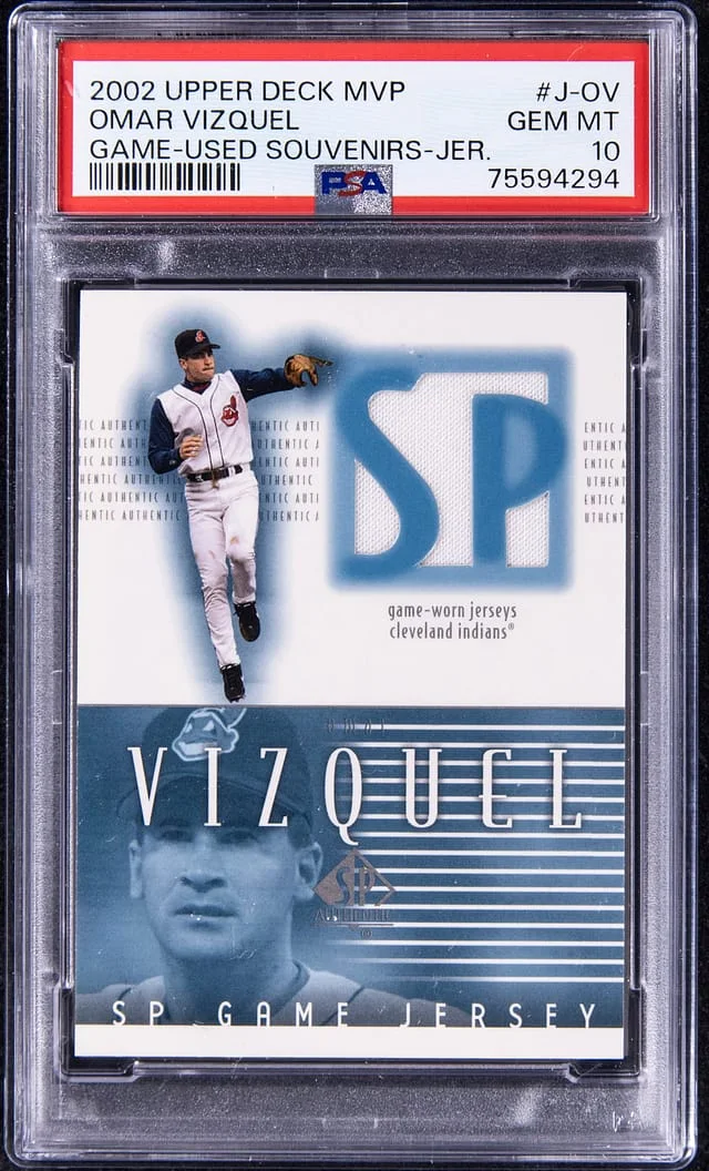 2002 Upper Deck MVP Omar Vizquel Game-Used Souvenirs Jersey #J-OV card image