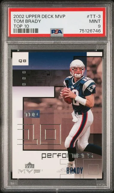 2002 Upper Deck MVP Tom Brady Top 10 #TT-3 card image