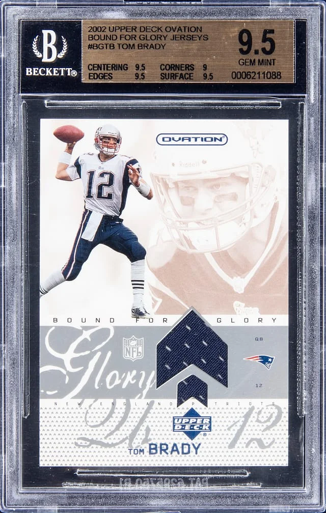 2002 Upper Deck Ovation Tom Brady Bound For Glory Jerseys #BG-TB card image