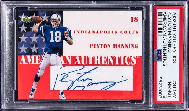 2002 Upper Deck Peyton Manning Authentics American Authentics #ST1-PM card image