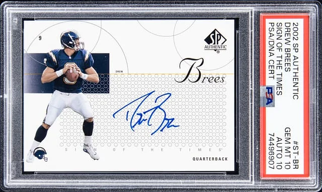 2002 Upper Deck SP Authentic Drew Brees Sign of The Times Autograph #ST-BR card image