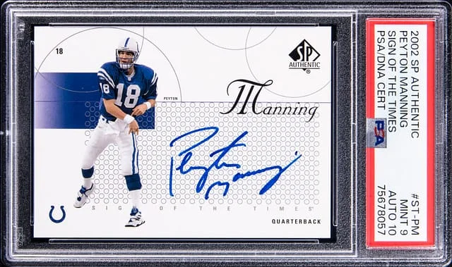 2002 Upper Deck SP Authentic Peyton Manning Sign Of The Times #ST-PM card image