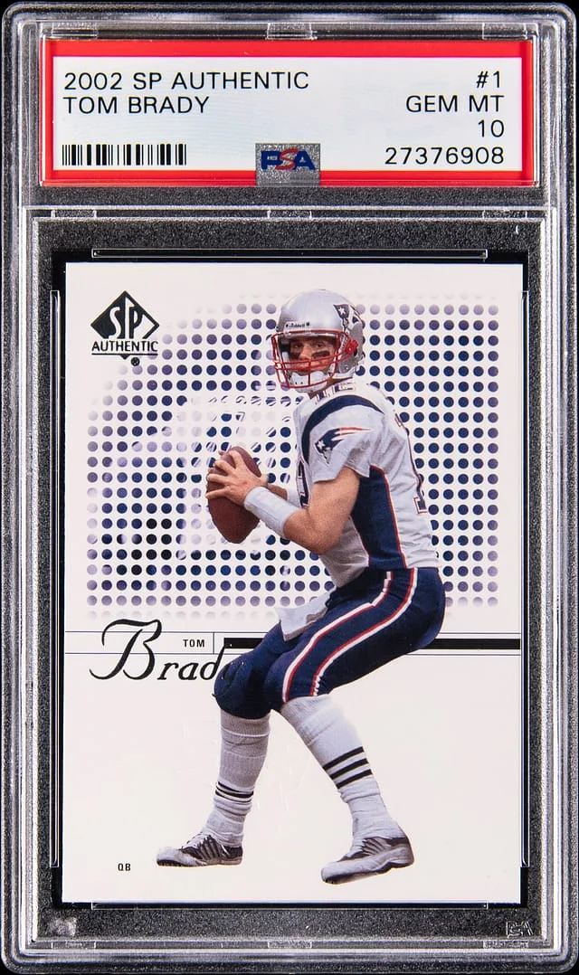 2002 Upper Deck SP Authentic Tom Brady #1 card image