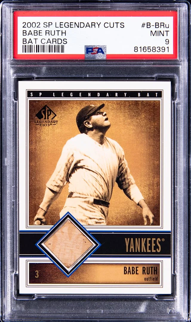 2002 Upper Deck SP Legendary Cuts Babe Ruth Bat Cards #B-BRu card image