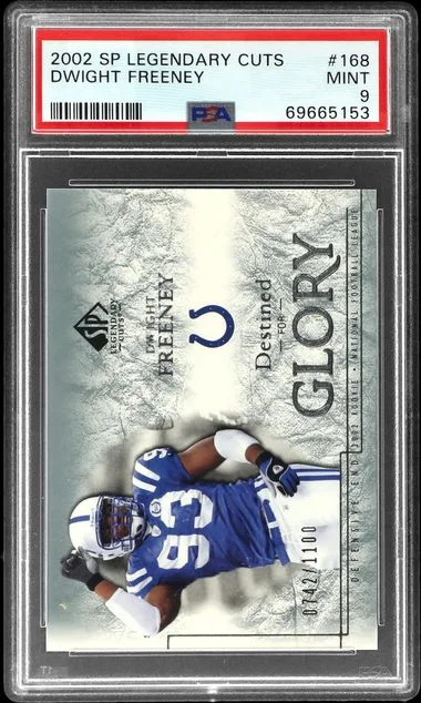 2002 Upper Deck SP Legendary Cuts Dwight Freeney #168 card image