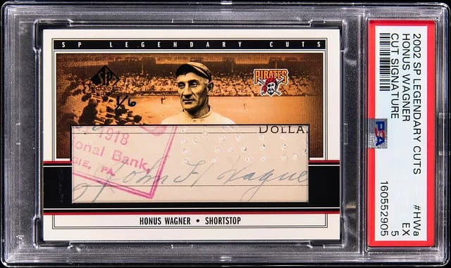 2002 Upper Deck SP Legendary Cuts Honus Wagner Cut Signature #HWa card image