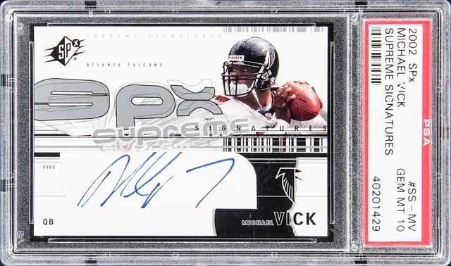 2002 Upper Deck SPx Michael Vick Supreme Signatures #SS-MV card image