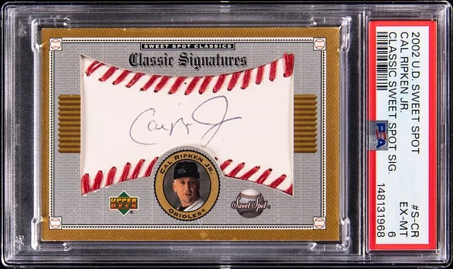 2002 Upper Deck Sweet Spot Classic Cal Ripken Jr. Signatures #S-CR card image