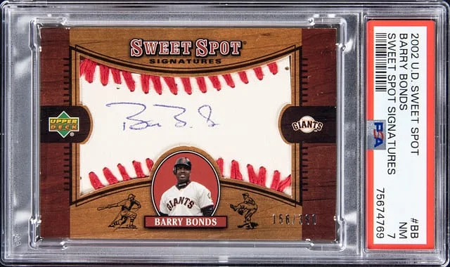 2002 Upper Deck Sweet Spot Signatures Barry Bonds #BB card image