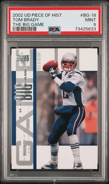 2002 Upper Deck Tom Brady Piece Of History The Big Game #BG-18 card image