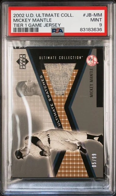 2002 Upper Deck Ultimate Collection Mickey Mantle Game Jersey Tier 1 Tier 1-Jersey #JB-MM card image