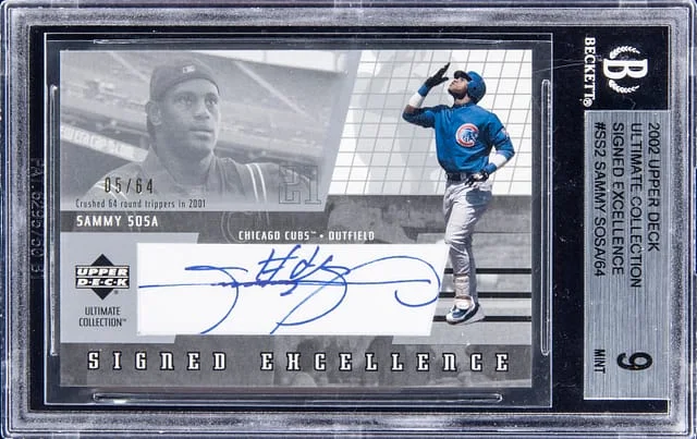 2002 Upper Deck Ultimate Collection Sammy Sosa Signed Excellence #SS2 card image