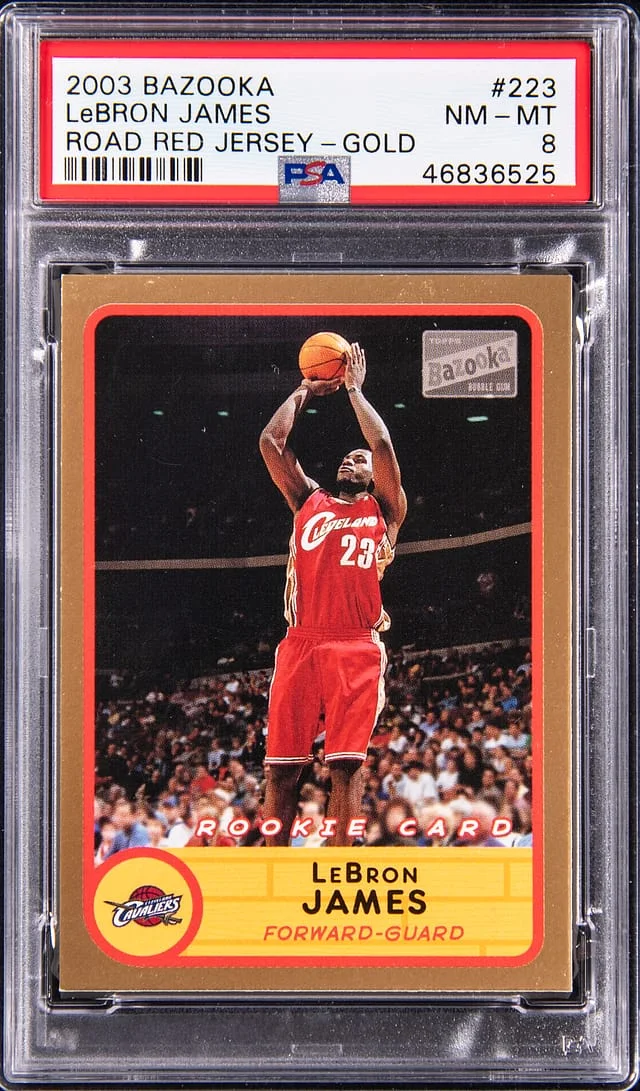 2003-04 Bazooka Gold LeBron James, Road Red #223 card image