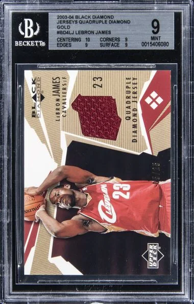 2003-04 Black Diamond LeBron James Jerseys Quadruple Diamond Gold #BD4LJ card image