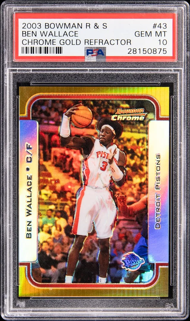 2003-04 Bowman Ben Wallace Rookies and Stars Chrome Gold Refractor #43 card image
