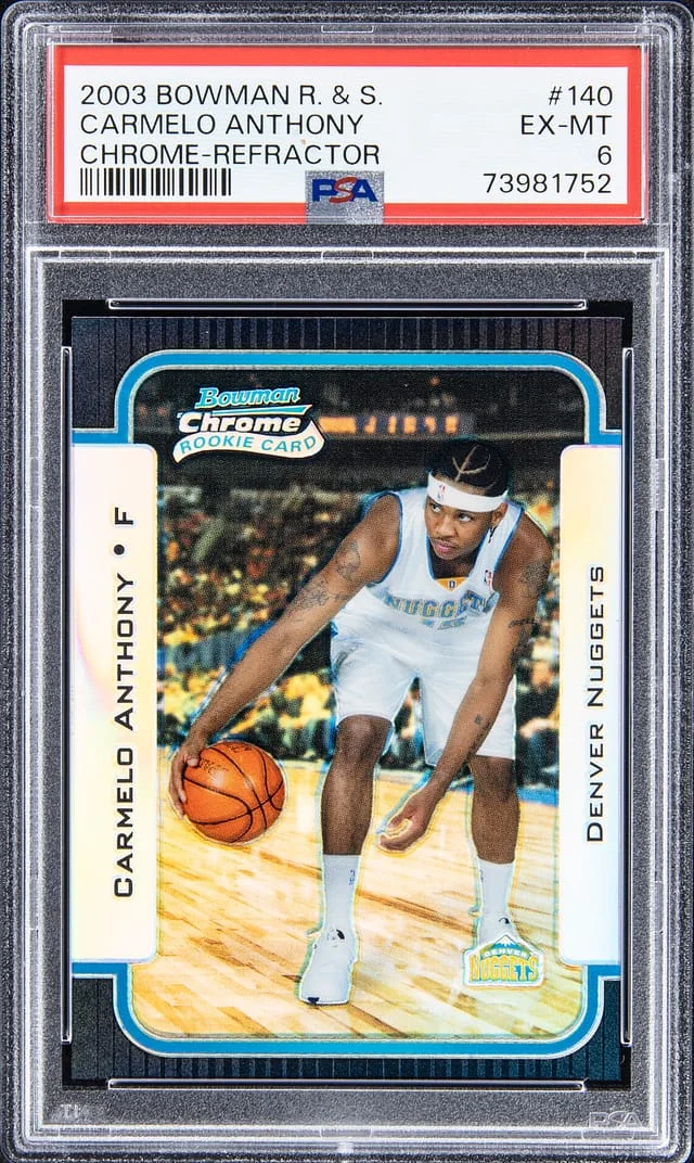 2003-04 Bowman Carmelo Anthony and Stars Chrome Refractor #140 card image