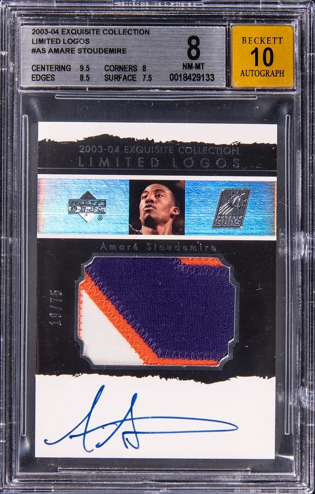 2003-04 Exquisite Collection Amare Stoudamire Limited Logos #LL-AS card image