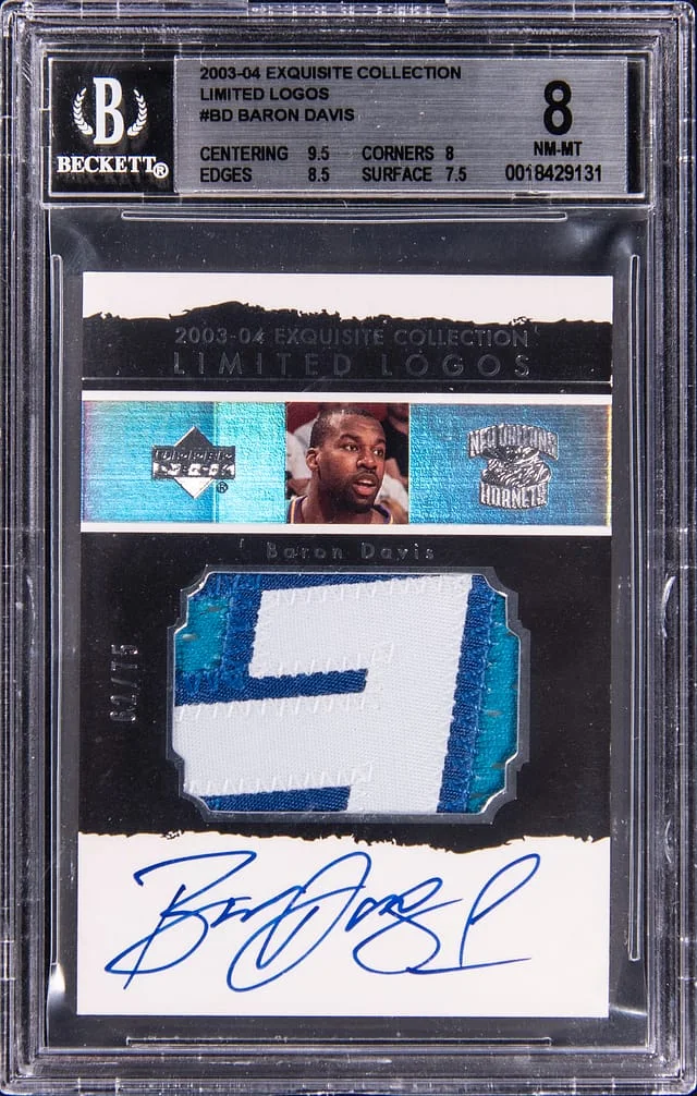 2003-04 Exquisite Collection Baron Davis Limited Logos #LL-BD card image