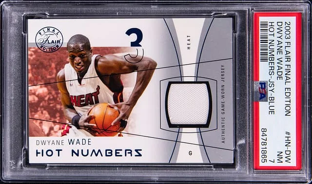 2003-04 Flair Dwyane Wade Final Edition Hot Numbers Jersey Blue #HN-DW card image