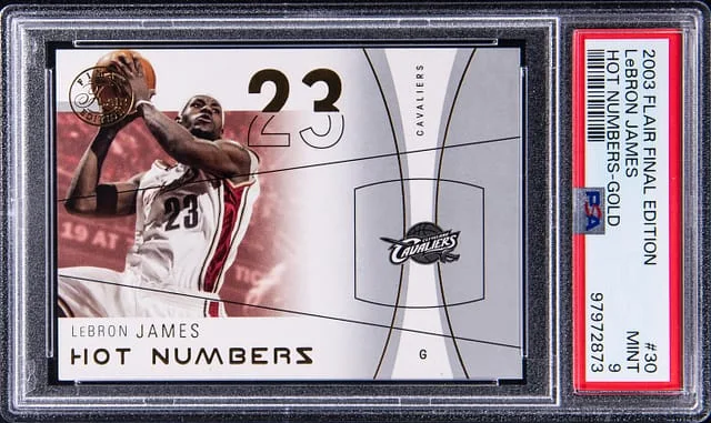 2003-04 Flair LeBron James Final Edition Hot Numbers Gold #30 card image