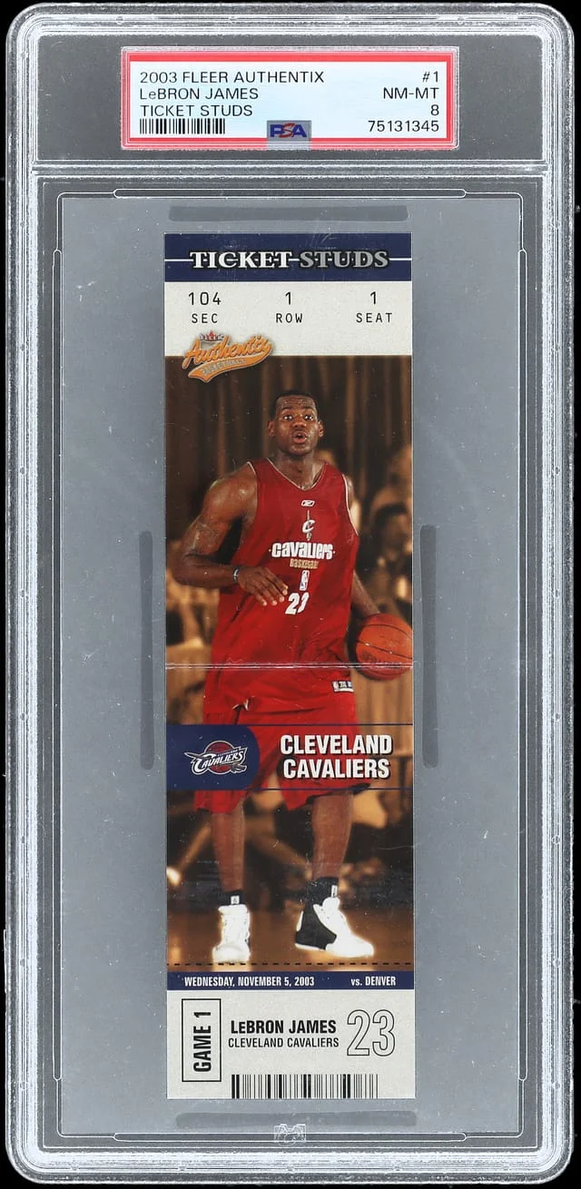 2003-04 Fleer Authentix LeBron James Ticket Studs #1 card image