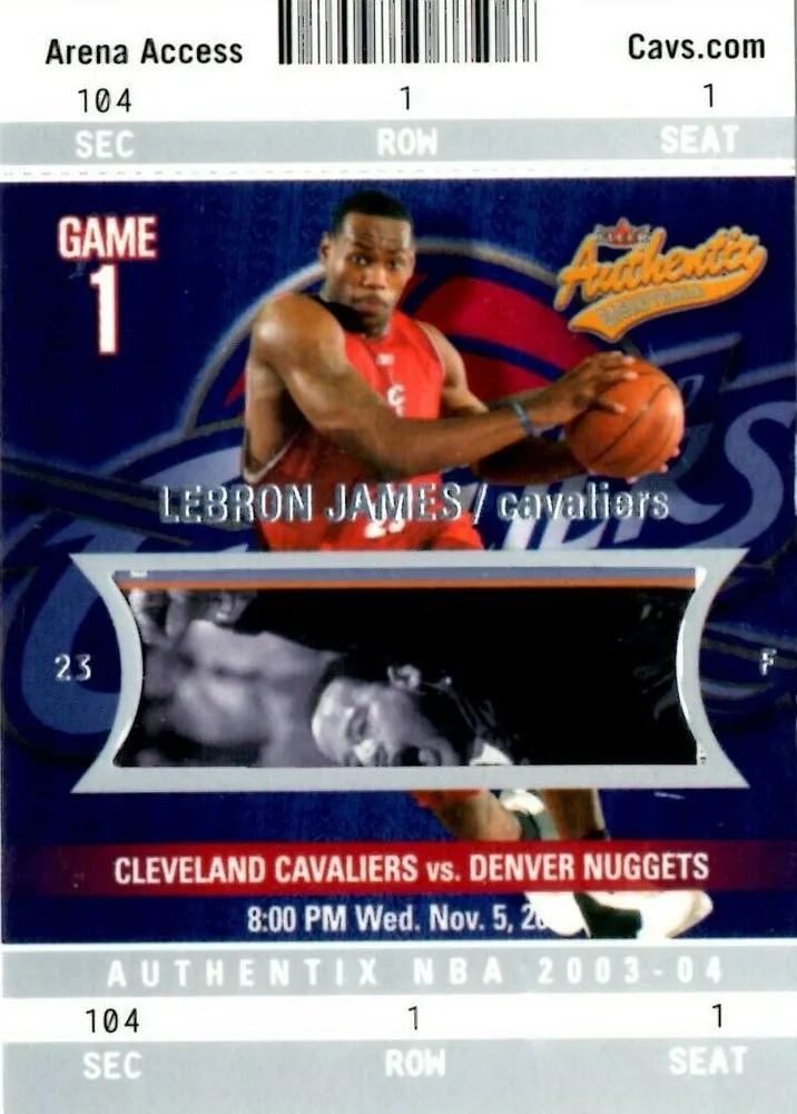 2003-04 Fleer Authentix Lebron James #104 card image