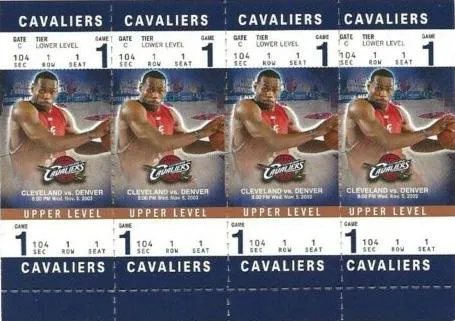2003-04 Fleer Authentix Lebron James Rookie Tickets #104A card image