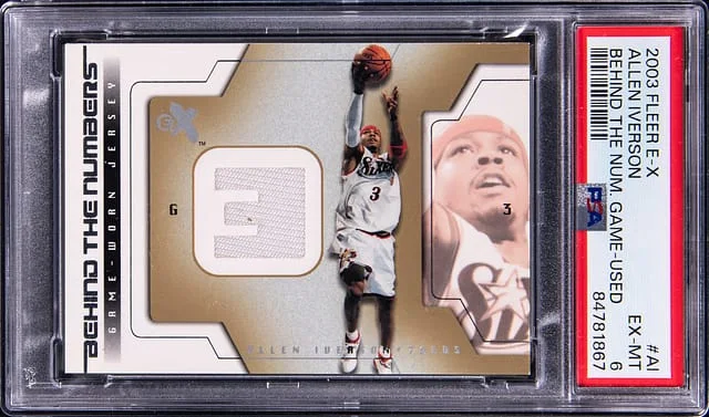 2003-04 Fleer E-X Allen Iverson Behind The Numbers Game-Used #AI-BTNGU card image