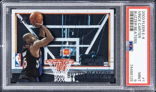 2003-04 Fleer E-X Vince Carter Buzzer Beaters #1 card image