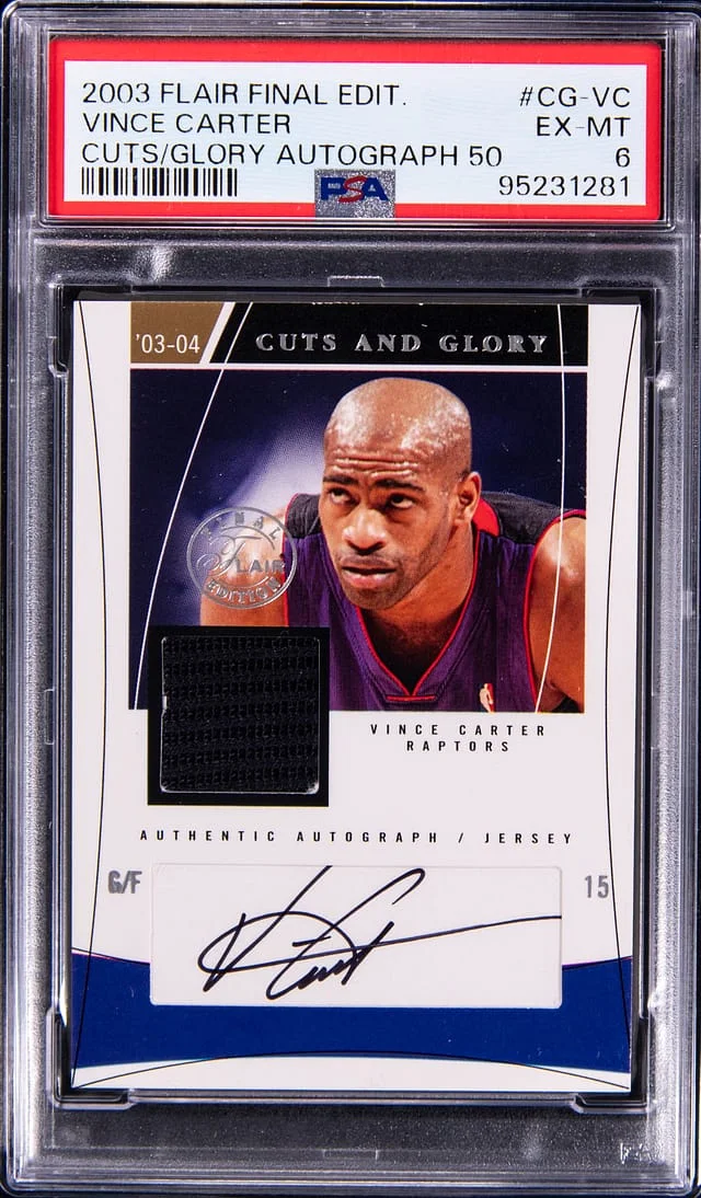 2003-04 Fleer Flair Vince Carter Edition Cuts and Glory Autograph 50 #CG-VC card image