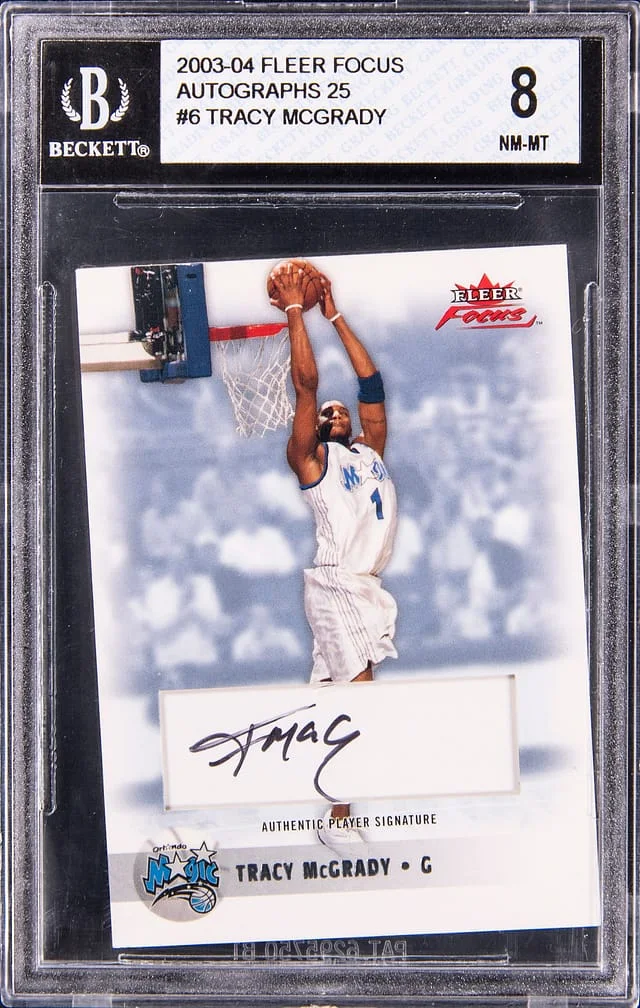 2003-04 Fleer Focus Tracy McGrady Anniversary Silver Autographs #ASA-TM card image