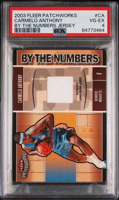 2003-04 Fleer Patchworks Carmelo Anthony Game-Worn By The Numbers Jersey #Ca card image