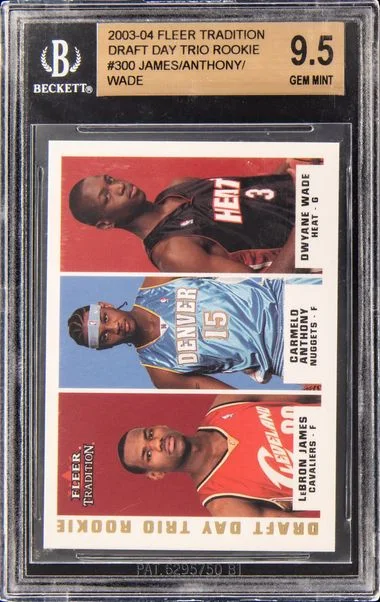 2003-04 Fleer Tradition Carmelo Anthony /Dwyane Wade /Lebron James Draft Day Trio #300 card image