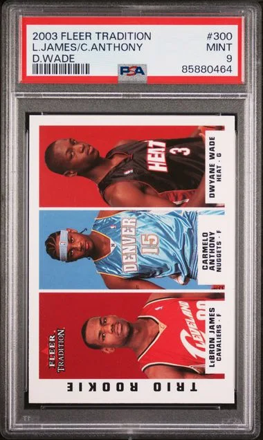 2003-04 Fleer Tradition Carmelo Anthony/Dwyane Wade/Lebron James #300 card image