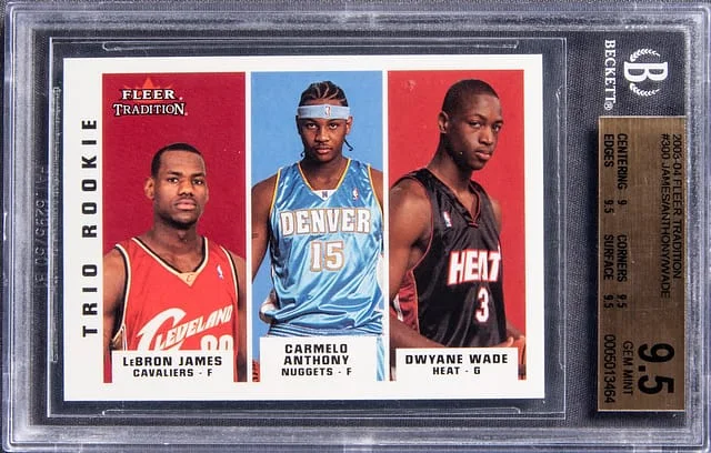2003-04 Fleer Tradition LeBron James, Carmelo Anthony, Dwyane wade #300 card image