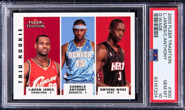 2003-04 Fleer Tradition LeBron James/Dwyane Wade/Carmelo Anthony #300 card image