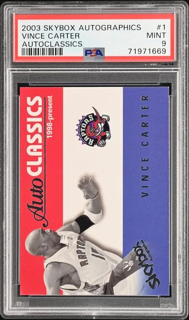 2003-04 SkyBox Autographics Vince Carter Autoclassics #1 card image