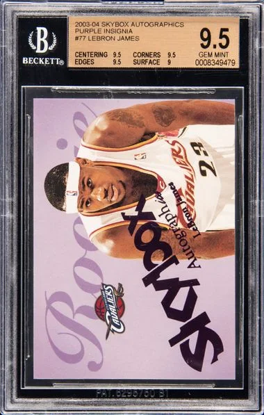 2003-04 SkyBox LeBron James Autographics Purple Insignia #77 card image