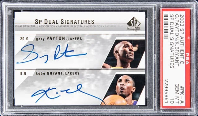 2003-04 SP Authentic Gary Payton/Kobe Bryant SP Dual Signatures #PK-A card image