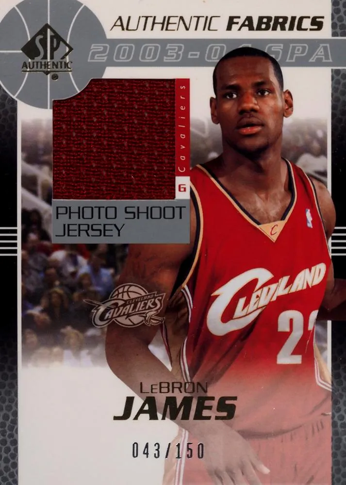 2003-04 SP Authentic Lebron James SPGU Rookie Authentic Fabrics #LJ-J card image