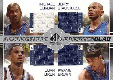 2003-04 SP Game Used Michael Jordan Authentic Fabrics Quad #3 card image