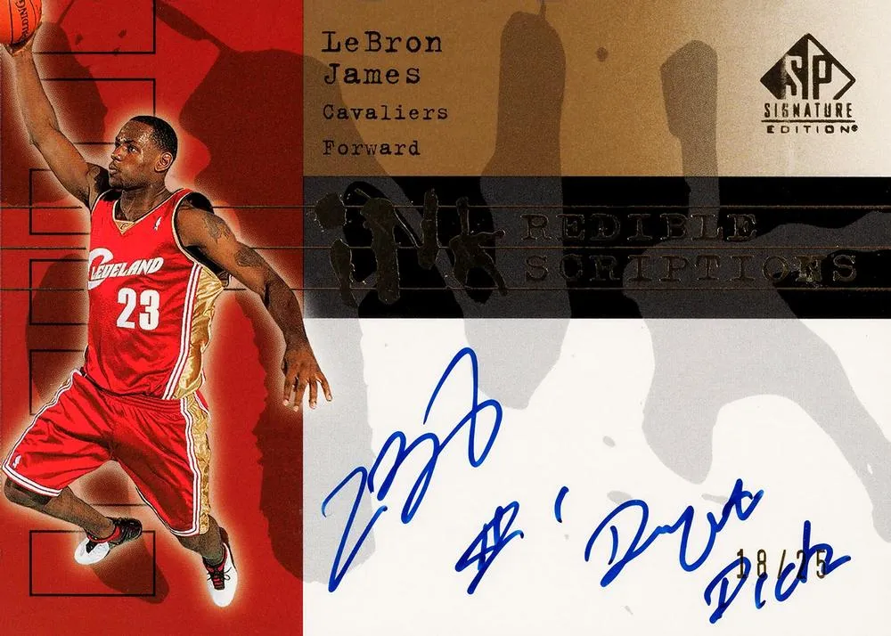 2003-04 SP Signature Edition Lebron James INKcredible INKscriptions #II-LJ card image
