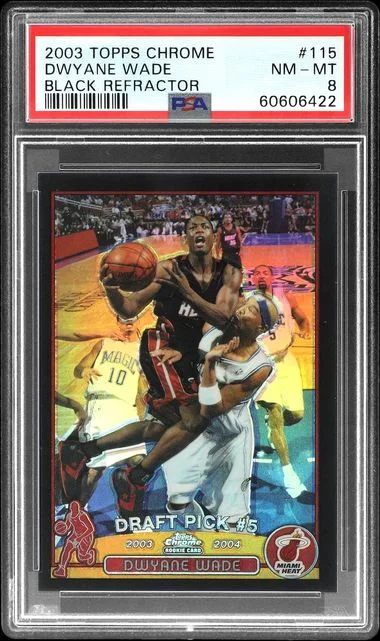 2003-04 Topps Chrome Black Dwyane Wade Refractor #115 card image