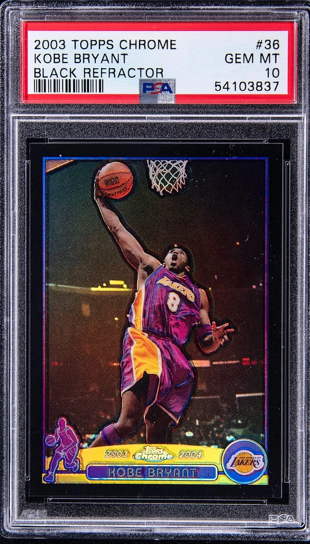 2003-04 Topps Chrome Black Kobe Bryant Refractor #35 card image