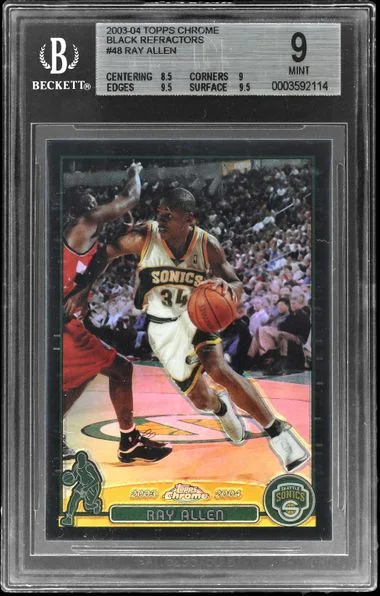 2003-04 Topps Chrome Black Ray Allen Refractor #48 card image