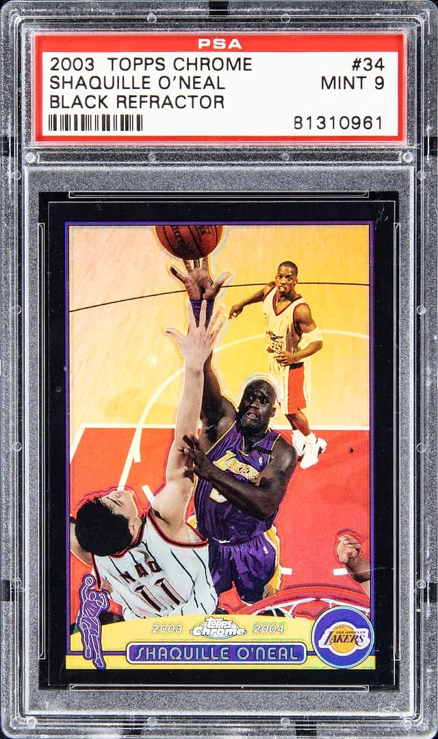 2003-04 Topps Chrome Black Shaquille O'Neal Refractor #34 card image