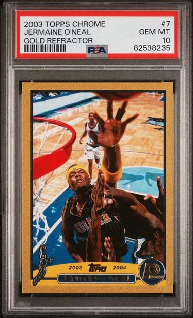 2003-04 Topps Chrome Jermaine O'Neal Gold Refractor #7 card image