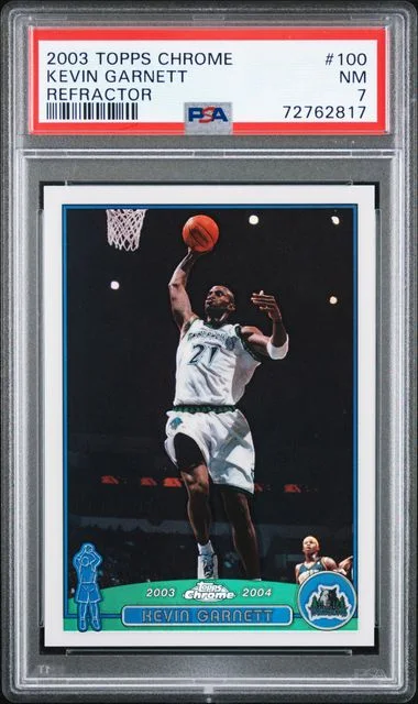2003-04 Topps Chrome Kevin Garnett Refractor #100 card image